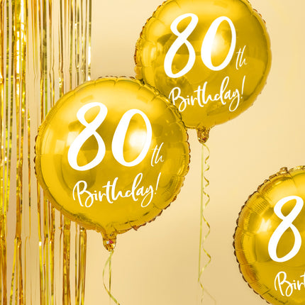 Palloncino ad elio 80Th Birthday Oro Vuoto 45cm