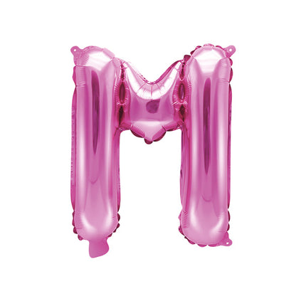 Palloncino in foil Lettera M Rosa Vuoto 35cm