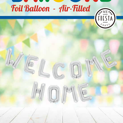 Set di palloncini a forma di lettera Welcome Home Argento