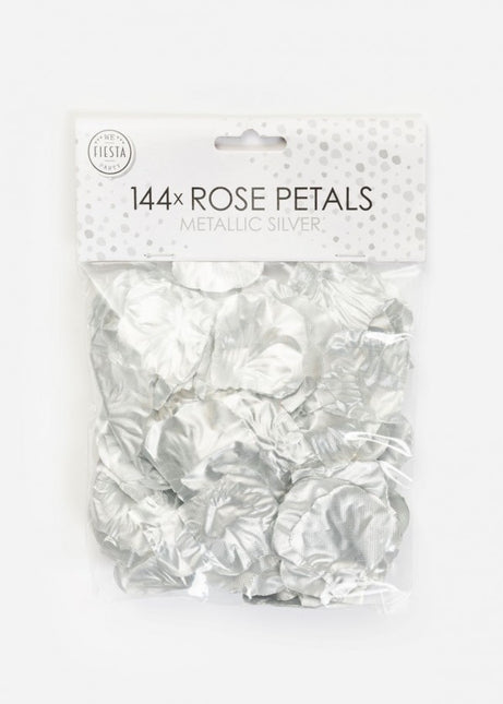 Petali di rosa argento metallizzati 144 pezzi