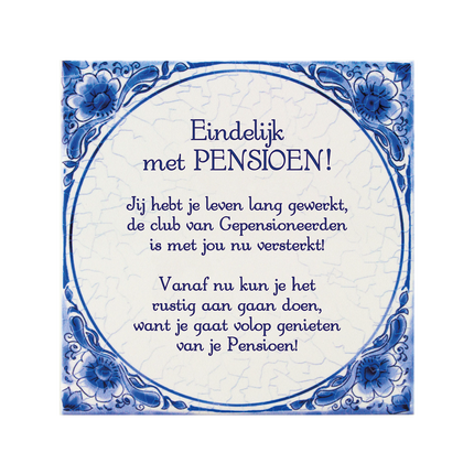 Piastrella blu Delft Pensione 14,5 cm