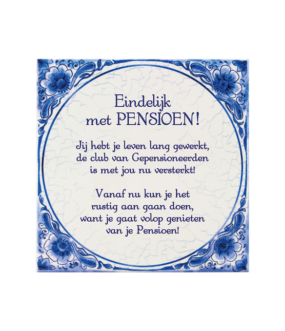 Piastrella blu Delft Pensione 14,5 cm