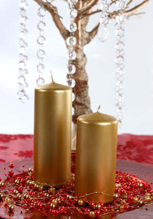 Candela smussata oro metallizzato 15 cm