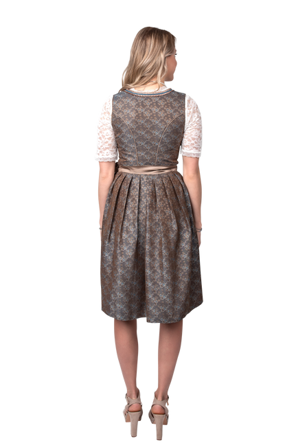 Abito Dirndl verde Oktoberfest Donna Jaquard