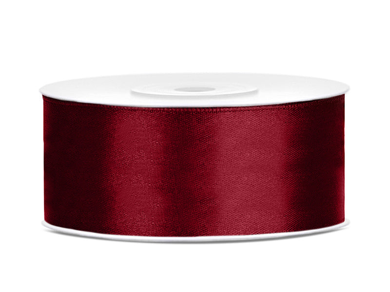 Nastro di raso Bordeaux Rosso 25mm 25m