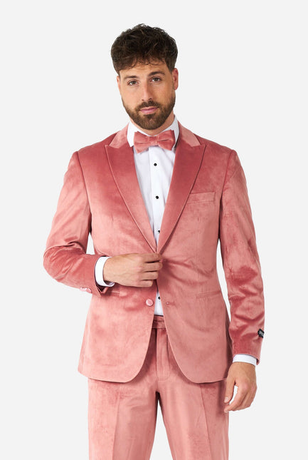 Smoking da uomo in velluto rosa chiaro <tc>OppoSuits</tc>