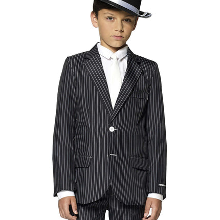 Tuta nera gessata da gangster Ragazzo <tc>Suitmeister</tc>