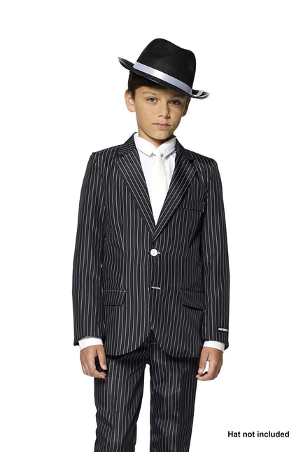 Tuta nera gessata da gangster Ragazzo <tc>Suitmeister</tc>