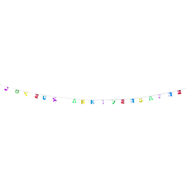 Ghirlanda luminosa LED Joyeux Anniversaire 2m