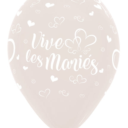 Palloncini Vive Les Maries Cuori Cristallo Trasparenti 30cm 25pz.