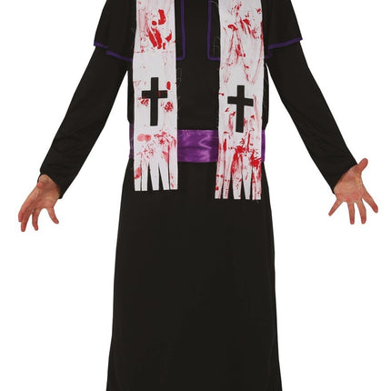 Costume di Halloween da prete zombie uomo L