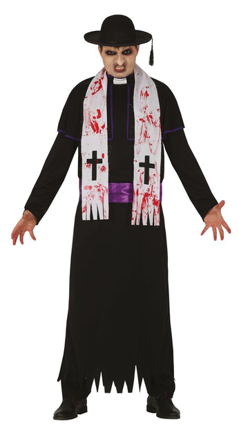 Costume di Halloween da prete zombie uomo L