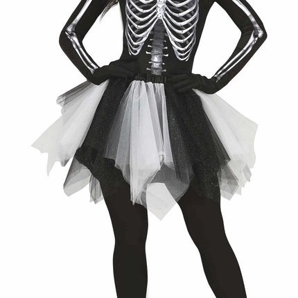 Vestito di Halloween da scheletro da donna nero