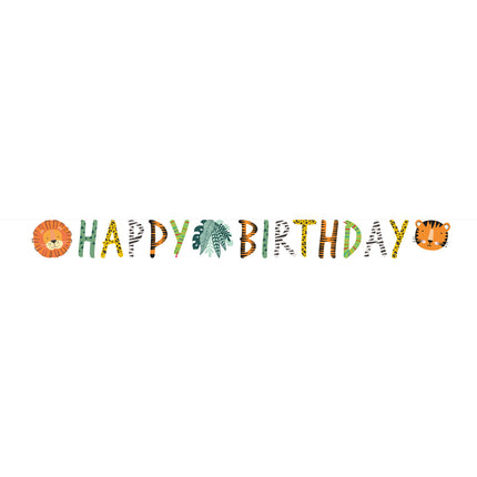 Lettera Stringa Animali della Giungla Buon Compleanno 1,8m