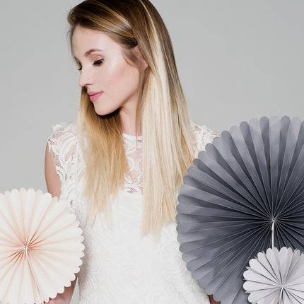 Set di ventagli di carta colorati 14-38cm 3 pezzi