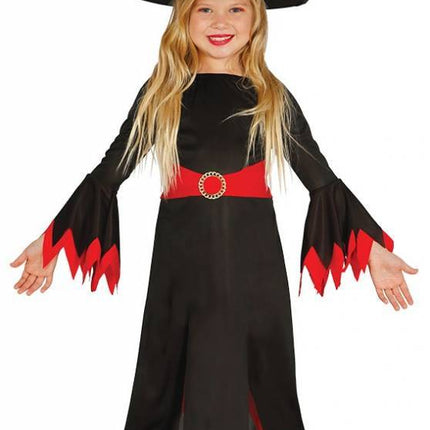 Costume di Halloween da strega bambino rosso