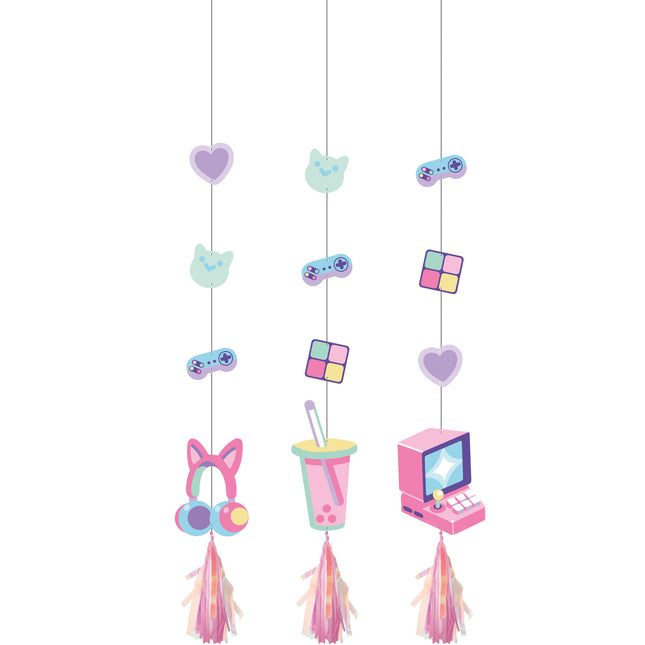 Decorazione appesa per feste di gioco 91 cm 3 pezzi