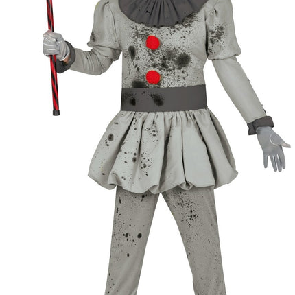 Costume da Clown Halloween Uomo Grigio