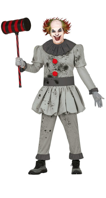 Costume da Clown Halloween Uomo Grigio