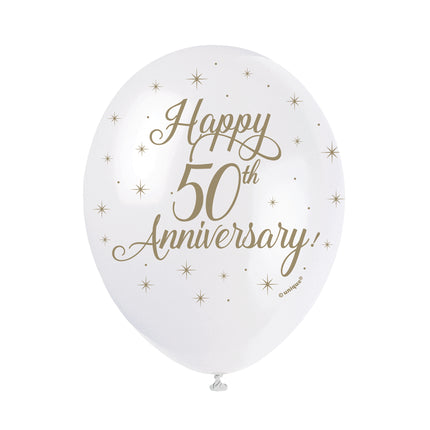 Palloncini Happy 50th Anniversary 30cm 5pz