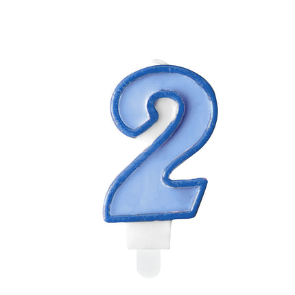 Candela 2 anni blu 7 cm