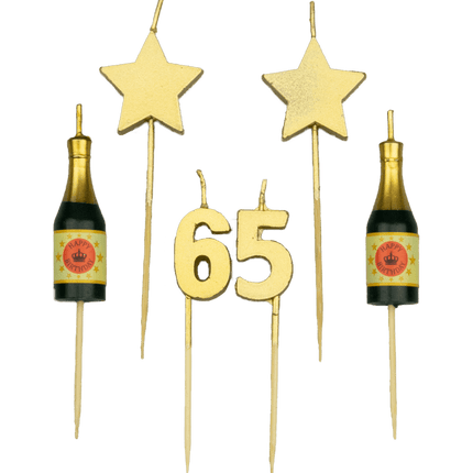 Candele 65 anni Champagne 17,5 cm