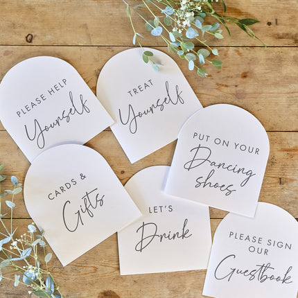 Biglietti per la decorazione del tavolo del matrimonio 6 pezzi