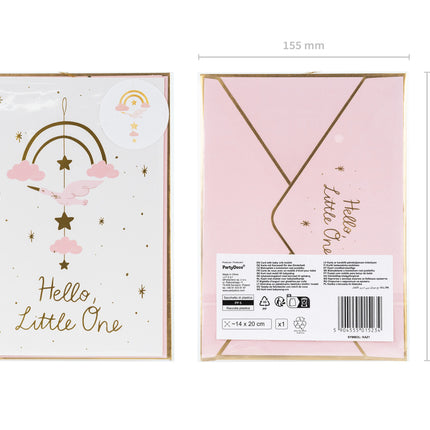 Inviti rosa Hello Little One 14x 20cm 11pz