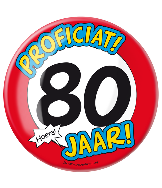 Pulsante 80 anni Cartello stradale 10,2 cm