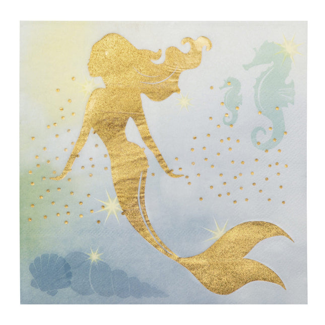Tovaglioli di carta a forma di sirena 33cm 20pz