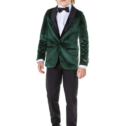 Blazer ragazzo in velluto verde scuro <tc>OppoSuits</tc>
