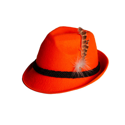 Cappello arancione Tyrol con piuma