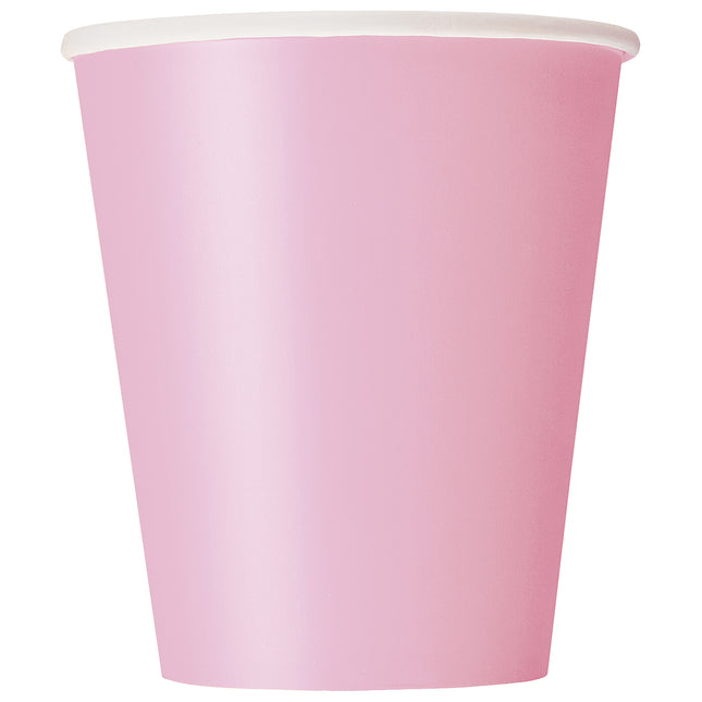 Tazze rosa in cartone 266ml 8pz