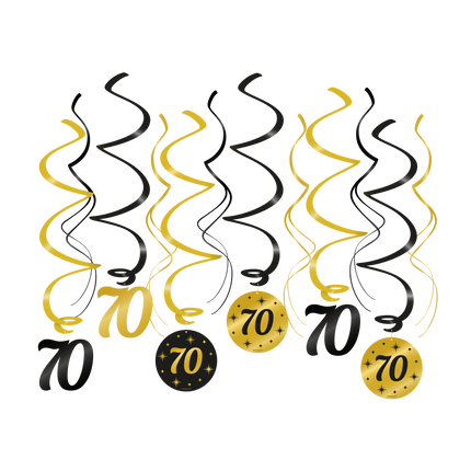 Decorazione da appendere 70 anni 14cm 12pz