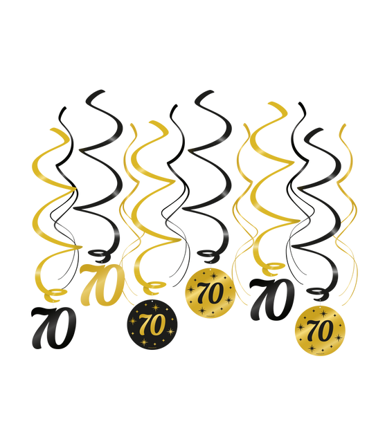 Decorazione da appendere 70 anni 14cm 12pz