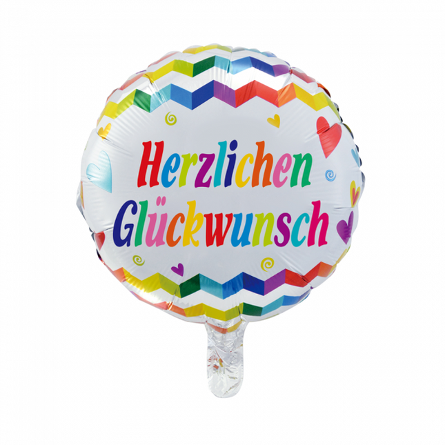 Palloncino ad elio Herzlichen Gl√ºckwunsch 45cm vuoto