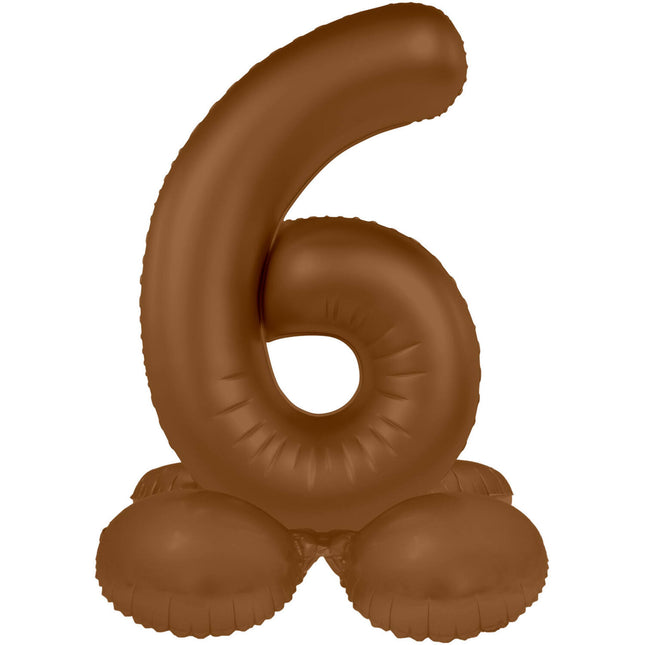Palloncino Figura 6 Anni Marrone Opaco 72cm