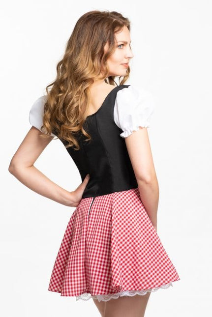 Abito Dirndl Oktoberfest Rosso Nero