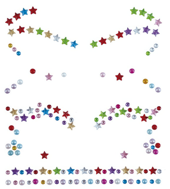Adesivi per il viso Stelle colorate