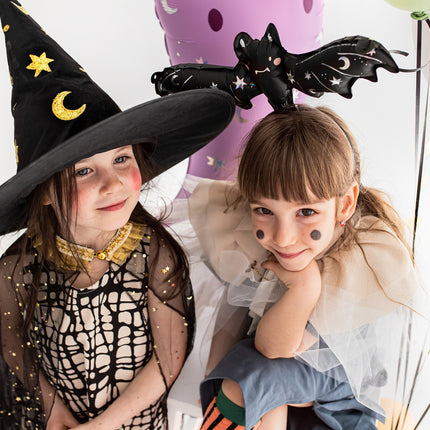 Cappello da strega di Halloween in oro nero