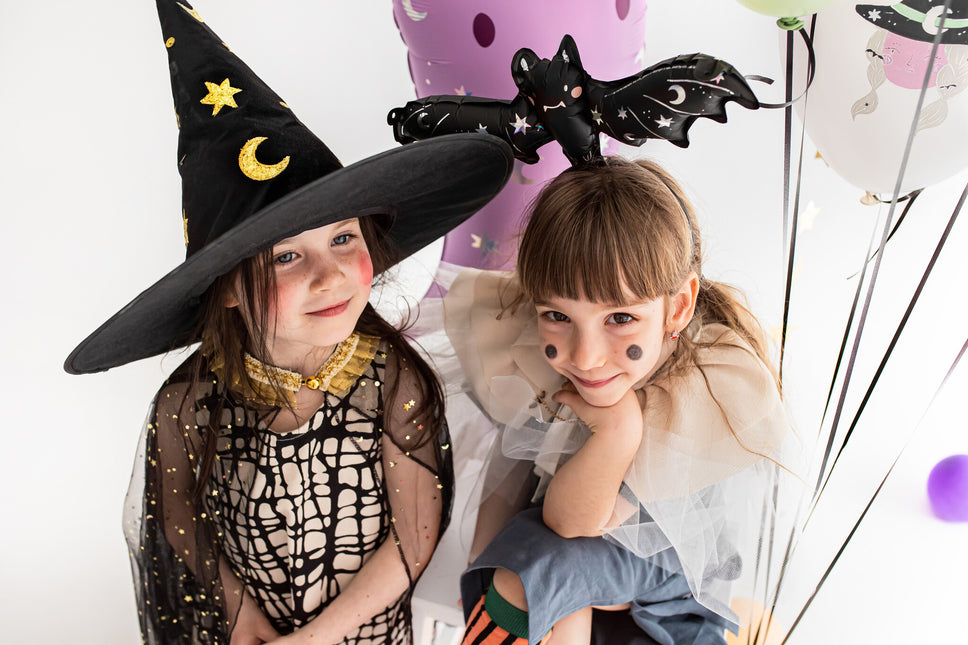 Cappello da strega di Halloween in oro nero