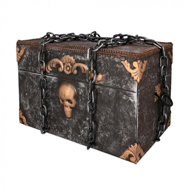 Bambola di Halloween Pirata Forziere con movimento, luci e suoni 50 cm
