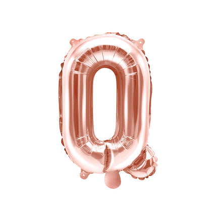 Palloncino in foil Lettera Q Oro Rosa Vuoto 35 cm