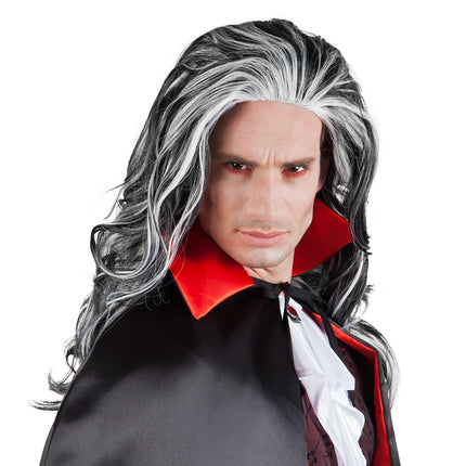 Parrucca di Halloween nera bianca Louis