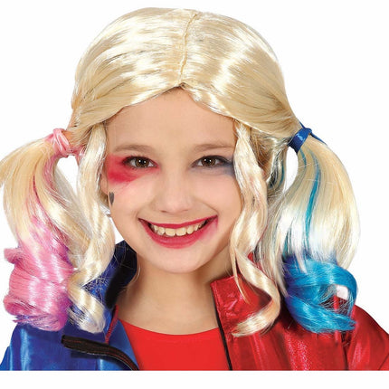 Parrucca bionda Harley Quinn Bambino