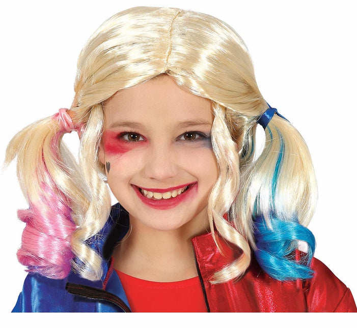 Parrucca bionda Harley Quinn Bambino