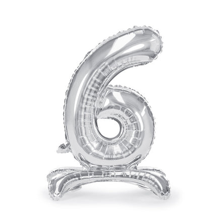 Palloncino Foil Figura 6 Silver Standard Vuoto 70cm