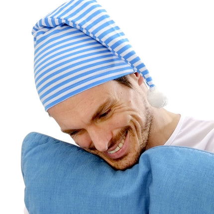 Cappello da notte blu e bianco