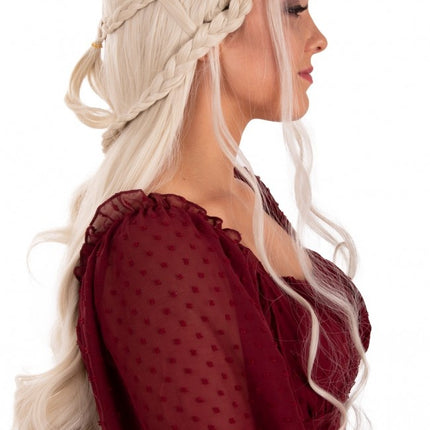 Parrucca Queen Dainerys lunga con trecce bionde