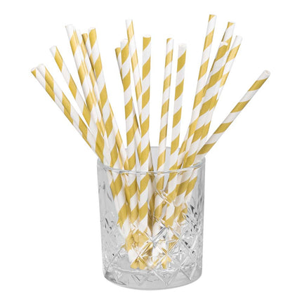 Cannucce dorate di carta 24cm 20pz